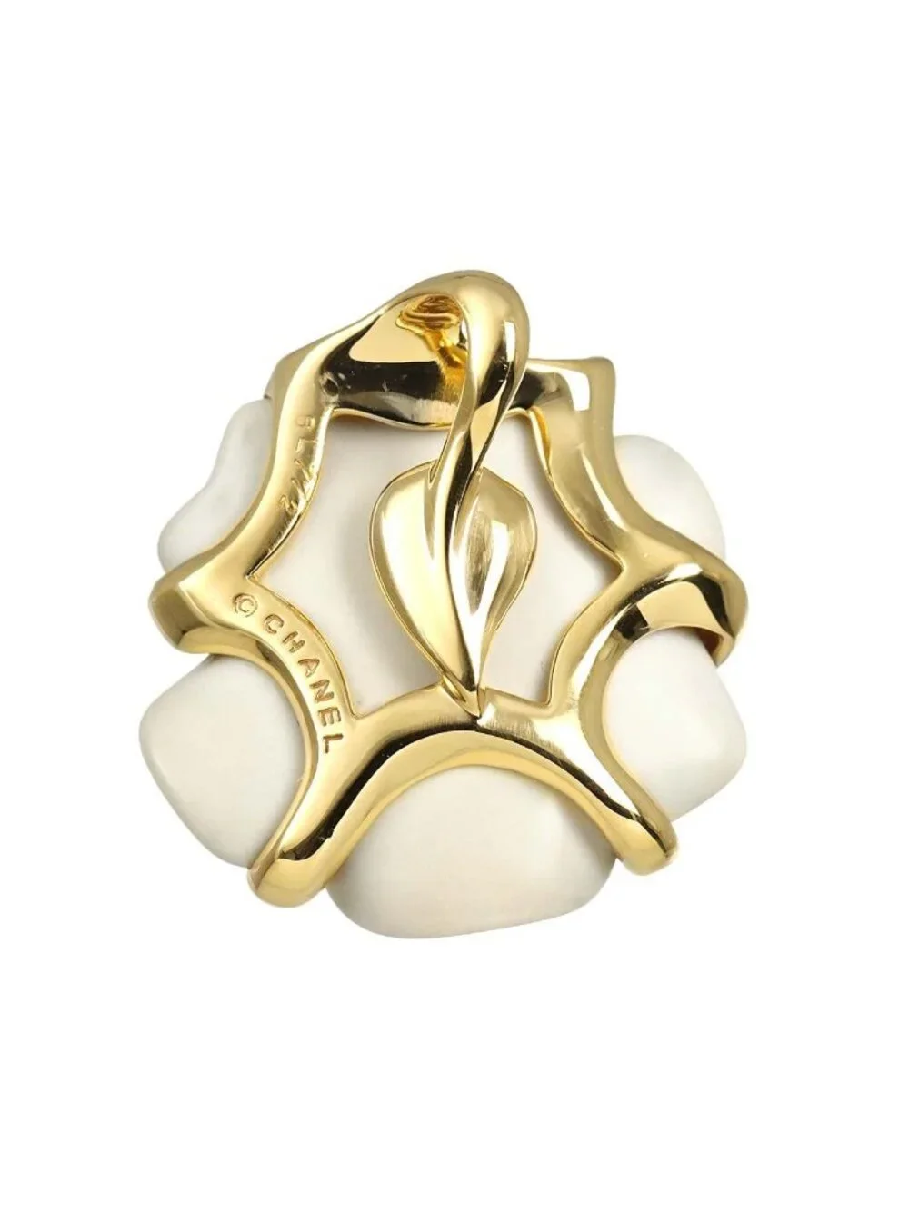 Chanel Camellia Pendant Top Cashoron 18k YG Yellow Gold